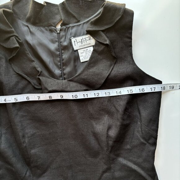 Vintage Mary McFadden Collection Black Ruffle Sleeveless Dress 8P - Picture 9 of 9